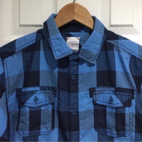 Burnside Blue And Black Checkered Button Down Shirt - Picture 4 of 6
